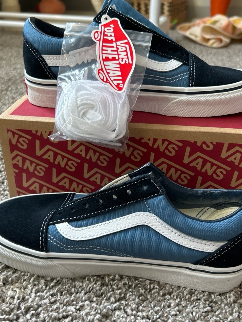 Vans Kids Old Skool Sneakers - Blue/Black/White